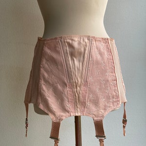 Vintage zachtroze katoenen gordel uit de jaren 40, taille 76 cm