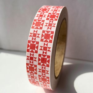 Printed Patchwork Paper Tape | 1" Flat-Back Needlepoint Trim Tape | 30-60 Yard Roll
