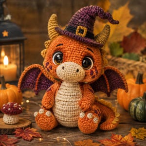 Höstdrakevirkmönster, Halloween Amigurumi