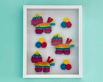 Piñata Nursery Framed Wall Art | Nursery Wall Decor | Wall Decor Above Crib | Baby Shower Gift | Neutral Nursery Decor | Modern Art Decor