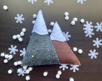 Mountain Pin Cushion = Handmade Felt Sewing Accessory = Miniature Mountain Decor = Gift for Quilters & Crafters