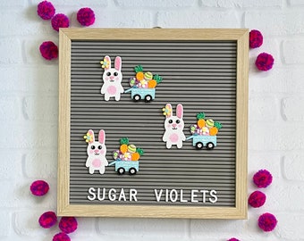 Bunny with Wagon Letter Board Accessories