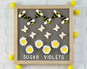 Bees, Butterflies, and Daisies Letter Board Accessories