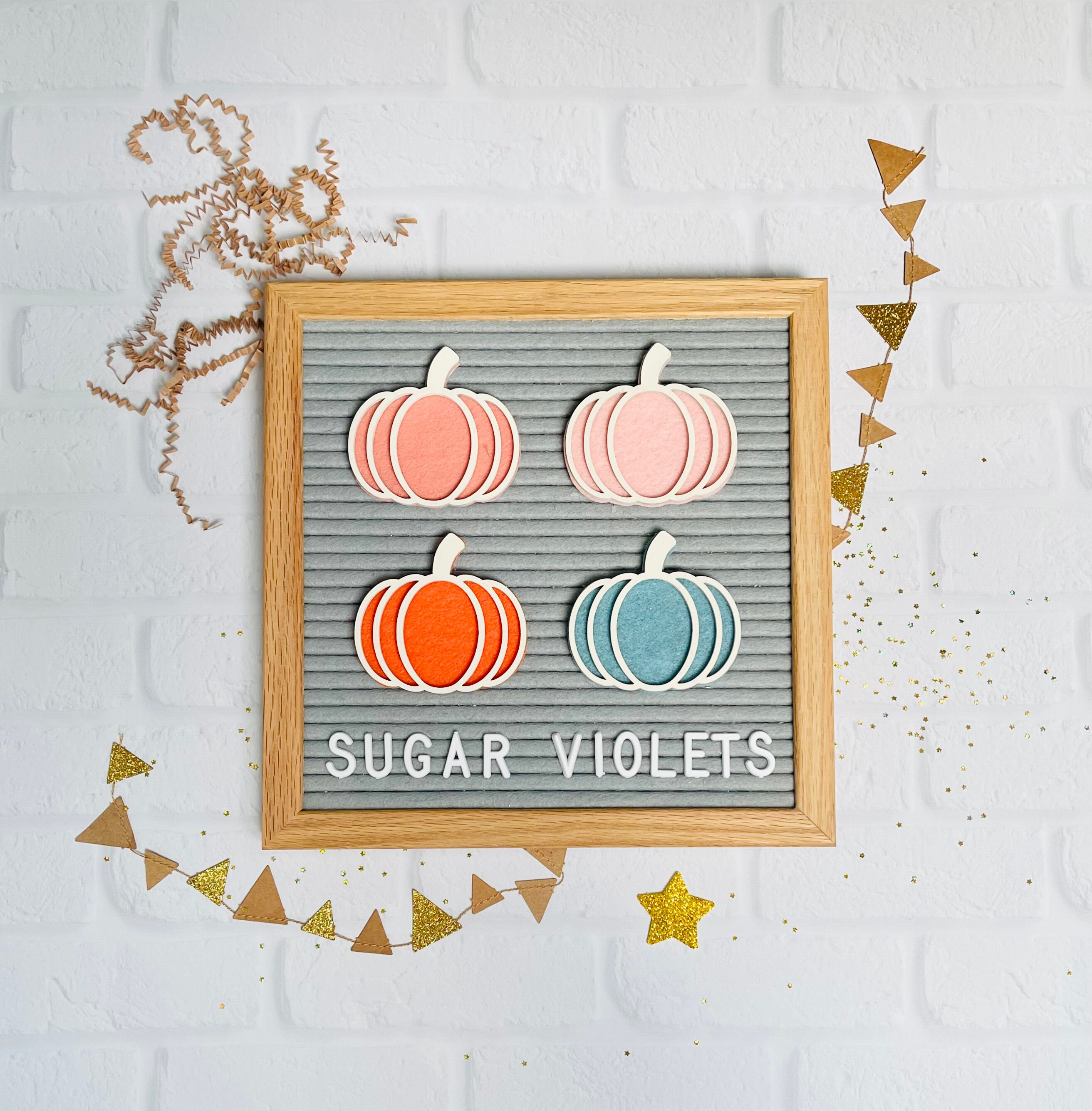 Pastel Pumpkin Letter Board Icons