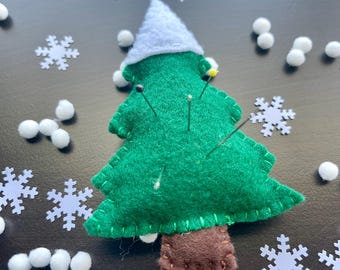 Handmade Felt Pine Tree Pin Cushion – Woodland Sewing Decor