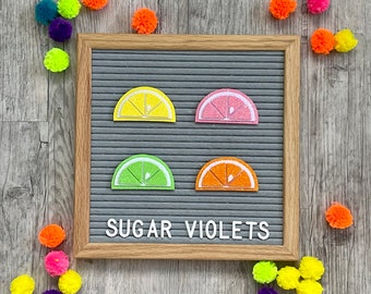 Citrus Slice Letter Board Icon and Accessory - Lemon, Lime, Orange, and Grapefruit