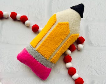 Handmade Felt Pencil Pin Cushion | Cute Sewing Gift | Teacher Gift | Back to School Decor | Handmade Felt Pincushion