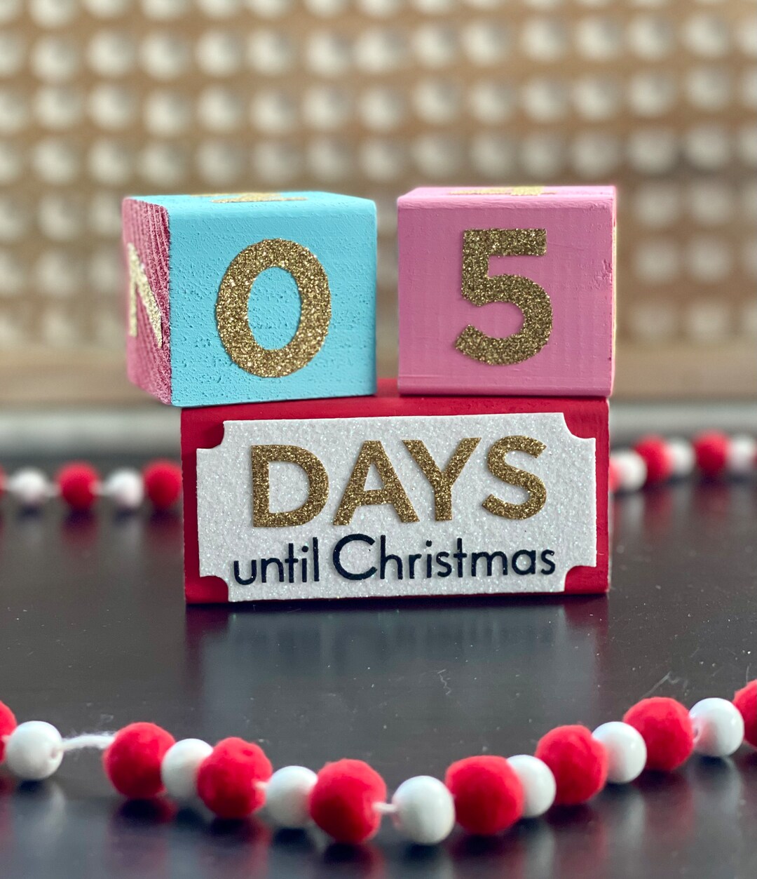 Christmas Countdown Advent Blocks Etsy