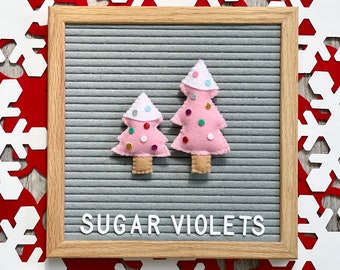 Pink Christmas Tree Letter Board Accessories