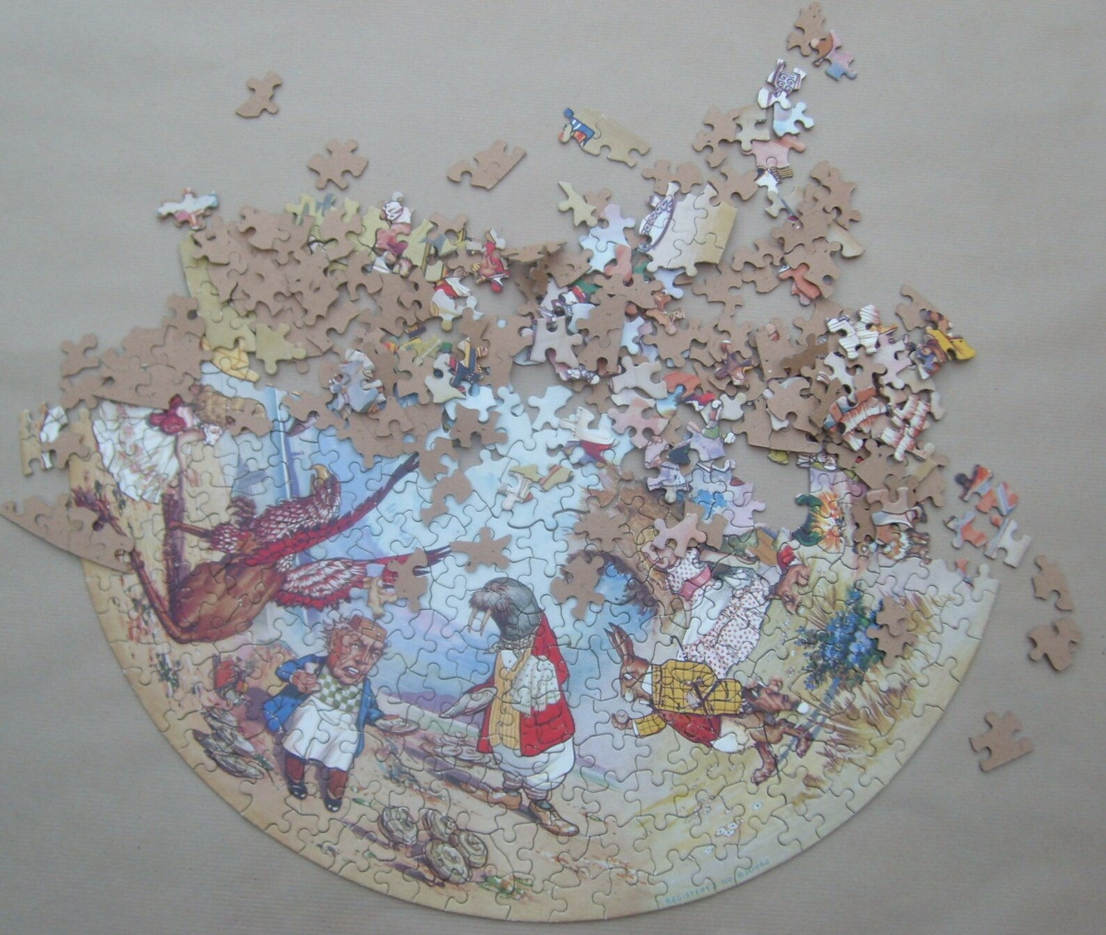 Vintage circular Jigsaw Puzzle of Alice In Wonderland Etsy