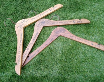 3 Rustic Jack Wills Wooden Retail Coat Hanger