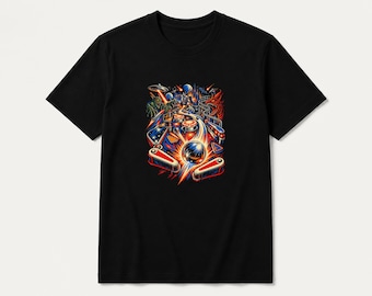 Pinball T-Shirt with Colorful Retro Arcade Machine Artwork