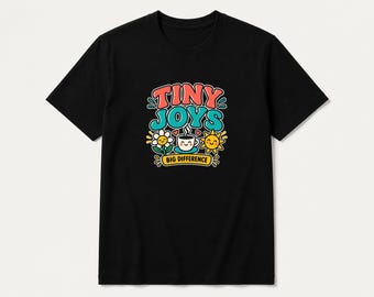 Everyday Tiny-Joys Positive Microtype T-Shirt, Enthusiast Graphic Tee, Hobby Gift
