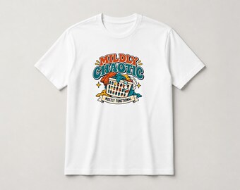 Mildly Chaotic Domestic Humor T-Shirt, Enthusiast Graphic Tee, Hobby Gift