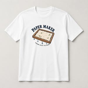 Papermaking T-Shirt, Paper Maker Mould and Botanical Paper Graphic