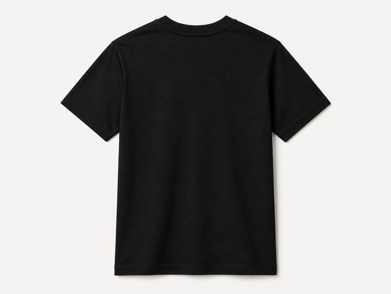 Software Developer Debugging design graphic T-shirt in black, flat blank back