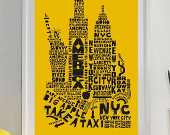 New York Skyline Typography Print