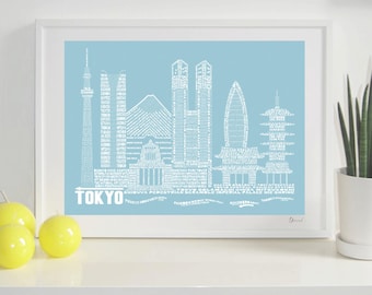 Tokyo Skyline Typography Print