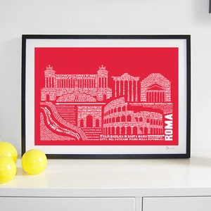 Rome Skyline Typography Print