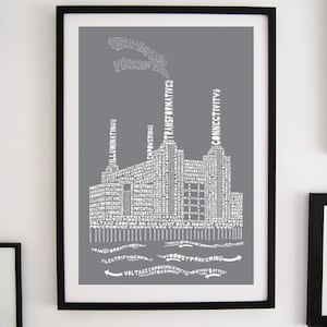 Citography Battersea power station typography print