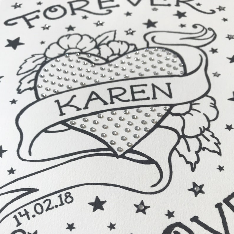 Forever in Love Tattoo embellished print