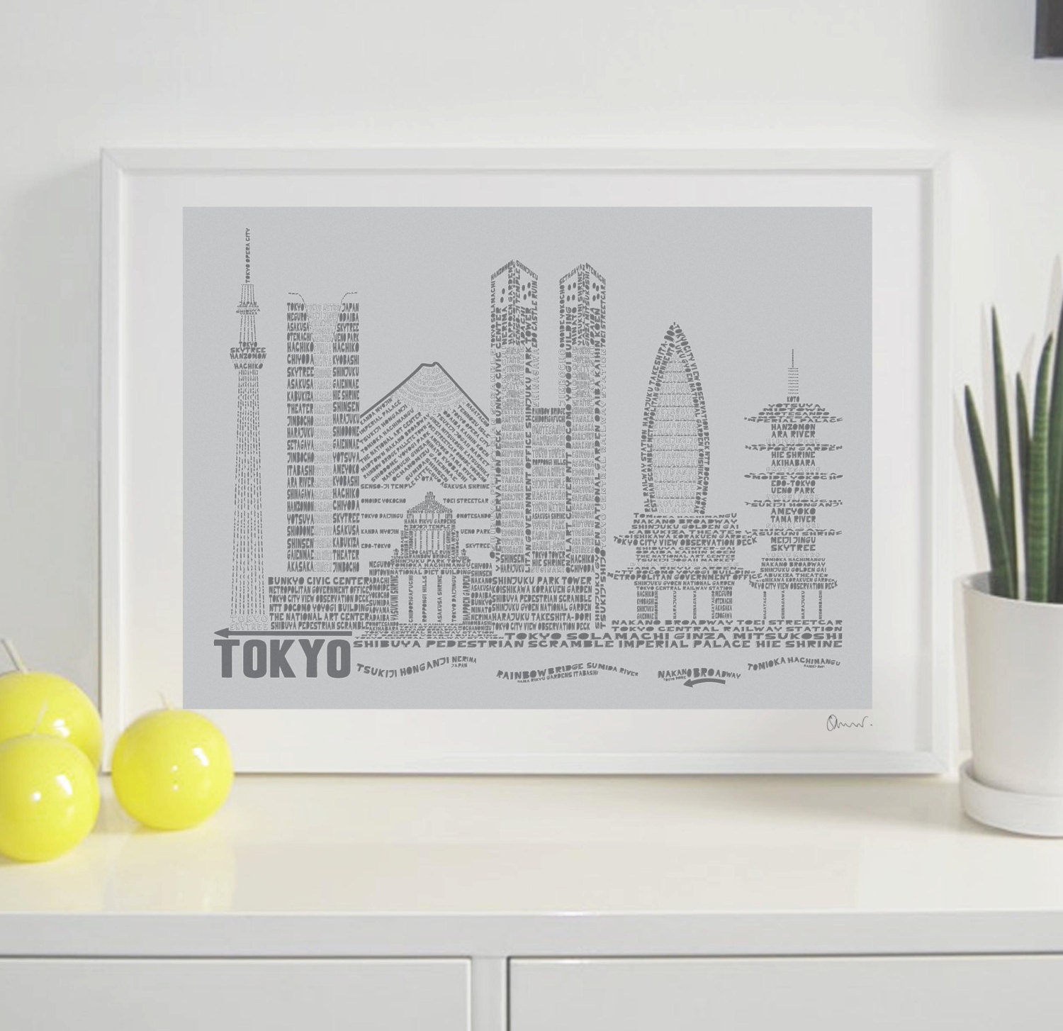 Tokyo Skyline Typography Print - Etsy