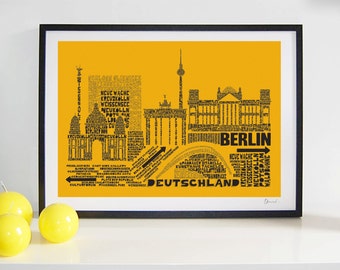 Berlin Skyline Typography Print