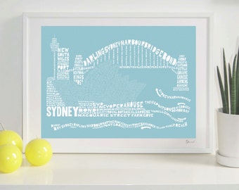 Sydney Skyline Typography Print