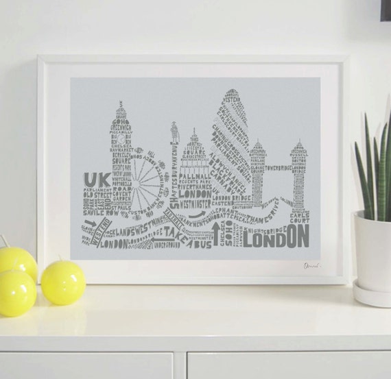 London Skyline Typography Print
