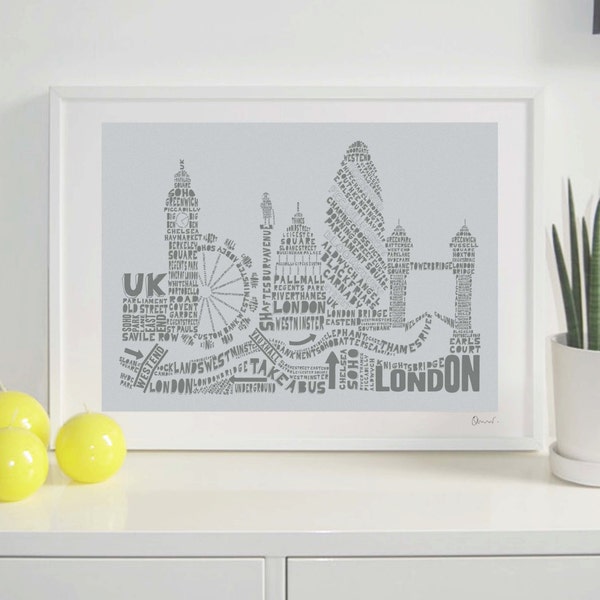 London Skyline Typography Print