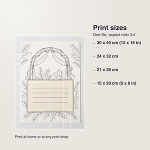 Wedding Weekend Itinerary Sign for Guest Bags, Printable pdf Poster 30 x 40 cm, Custom Wedding Day Schedule image 6