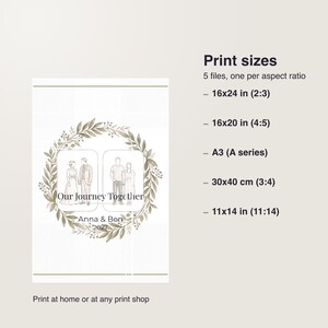 Then and Now Anniversary Photo Print for Couples, Custom Comparison Poster, Printable Instant PDF 30 x 40 cm image 5