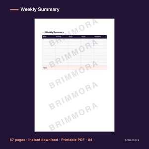 Body Doubling & Deep Work Session Log Printable Planner PDF bild 5