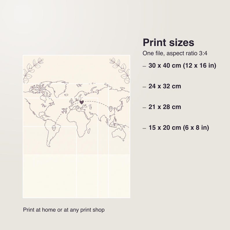 Mappa personalizzata per relazioni a distanza, distanza tra noi, poster personalizzato per coppie, regalo di anniversario a chilometri di distanza immagine 4