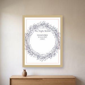 Rehearsal Dinner Welcome Sign Personalized, Custom The Night Before Wedding Sign with Names and Date, Printable Wall Art image 1