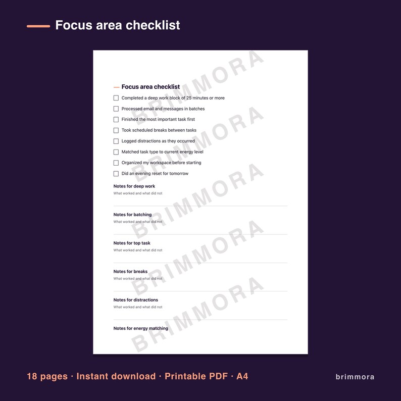 adhd weekly planner printable pdf, time management pages image 5