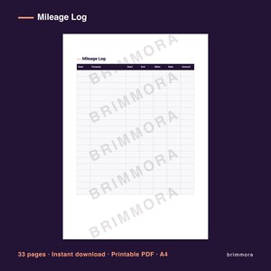 Freelance Invoice and Expense Tracker Printable, Client Log, Mileage and Quarterly Tax Pages, PDF image 4