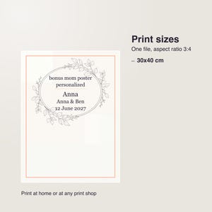 Bonus Mom Poster Personalized, Custom Stepmom Definition Print, Printable Mother's Day Gift with Custom Name image 5