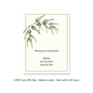 Lámina conmemorativa por la pérdida de un hijo, personalizada en memoria de mi hijo o hija, lámina de condolencia por la pérdida de un hijo, descarga de arte mural imprimible imagen 6