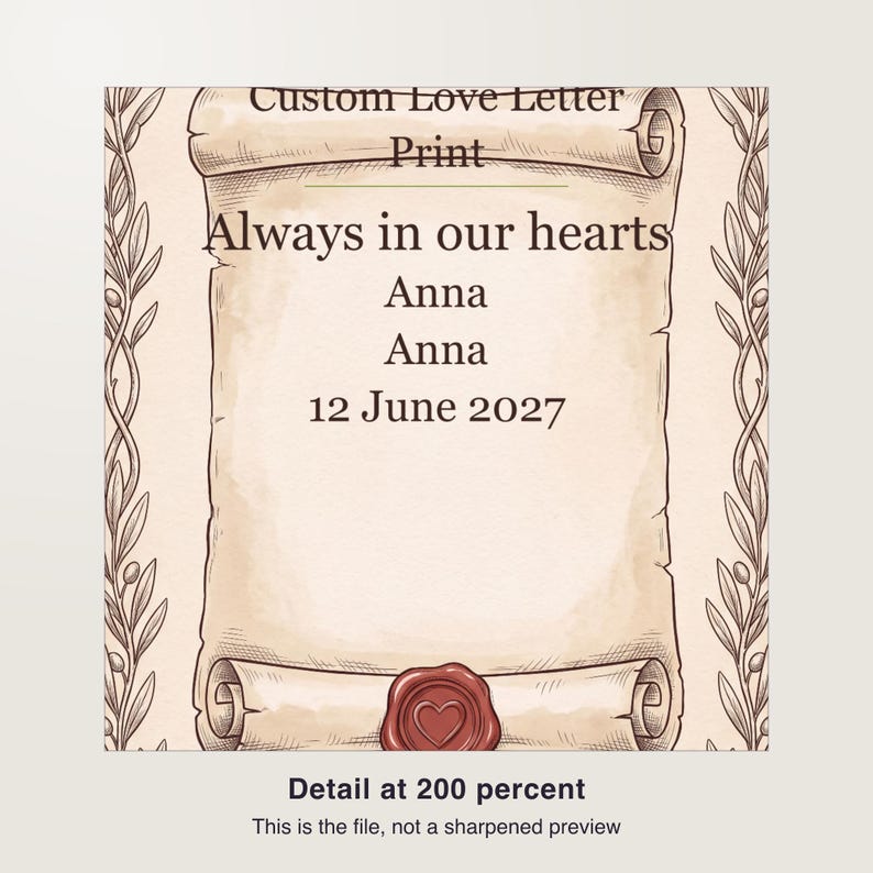 Custom Love Letter Print, Personalized Anniversary Keepsake, Handwritten Wall Art image 3