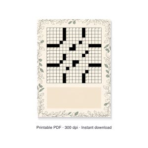 custom crossword puzzle wedding gift, personalized crossword print for couple, printable PDF 30 x 40 cm image 6