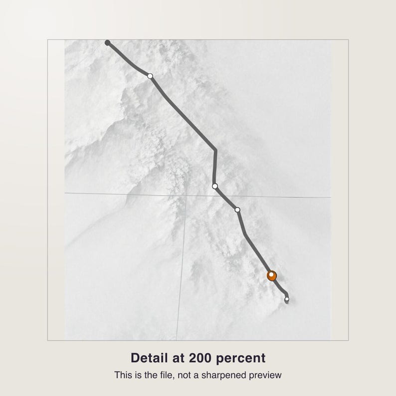 Custom Strava Route Print, Personalized GPS Map with Name Date Distance, Printable PDF 30 x 40 cm, Running Art Gift image 3