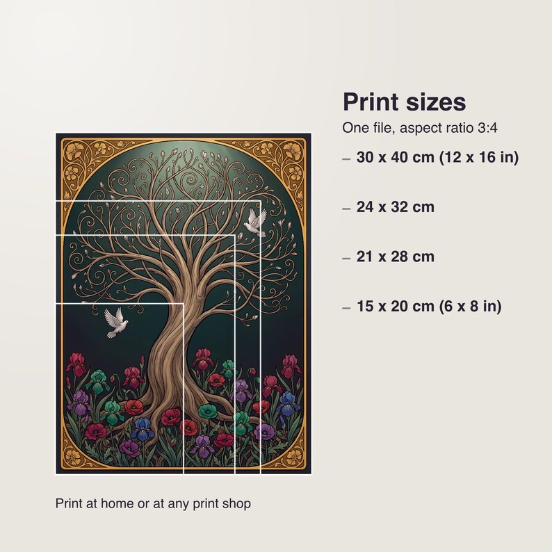 Trauer Fingerabdruckbaum als Gästebuch für Trauerfeier Digitaler Kunstdruck zum Selbstdrucken image 5