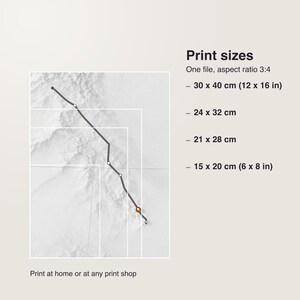 Custom Strava Route Print, Personalized GPS Map with Name Date Distance, Printable PDF 30 x 40 cm, Running Art Gift image 5