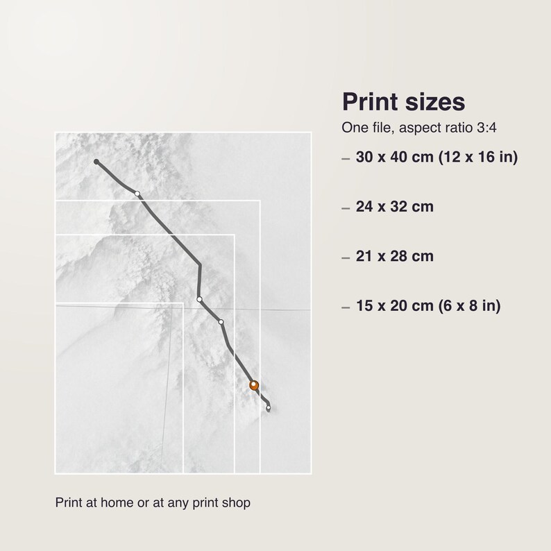 Custom Strava Route Print, Personalized GPS Map with Name Date Distance, Printable PDF 30 x 40 cm, Running Art Gift image 5