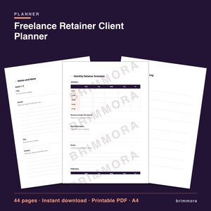 Freelance Planner with Retainer Tracker Client Log Printable PDF zdjęcie 2