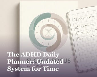 Undated ADHD Daily Planner Printable, Time Blocking and Task Breakdown Pages for Adults, PDF