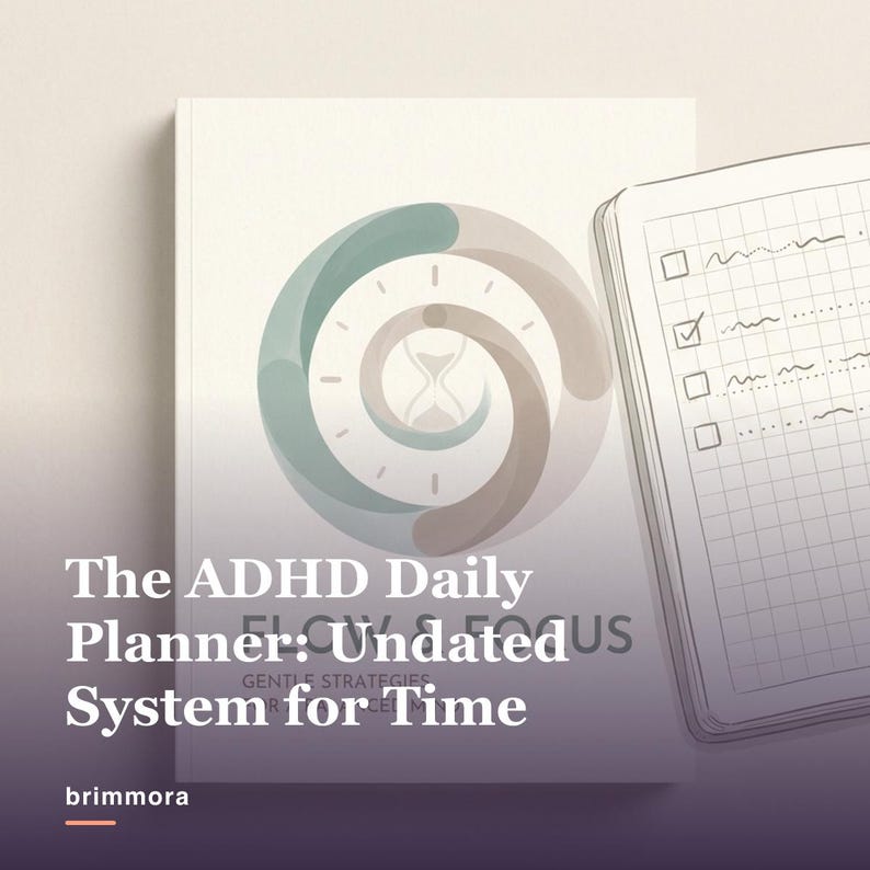 Undated ADHD Daily Planner Printable, Time Blocking and Task Breakdown Pages for Adults, PDF image 1