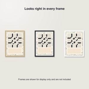 custom crossword puzzle wedding gift, personalized crossword print for couple, printable PDF 30 x 40 cm image 7