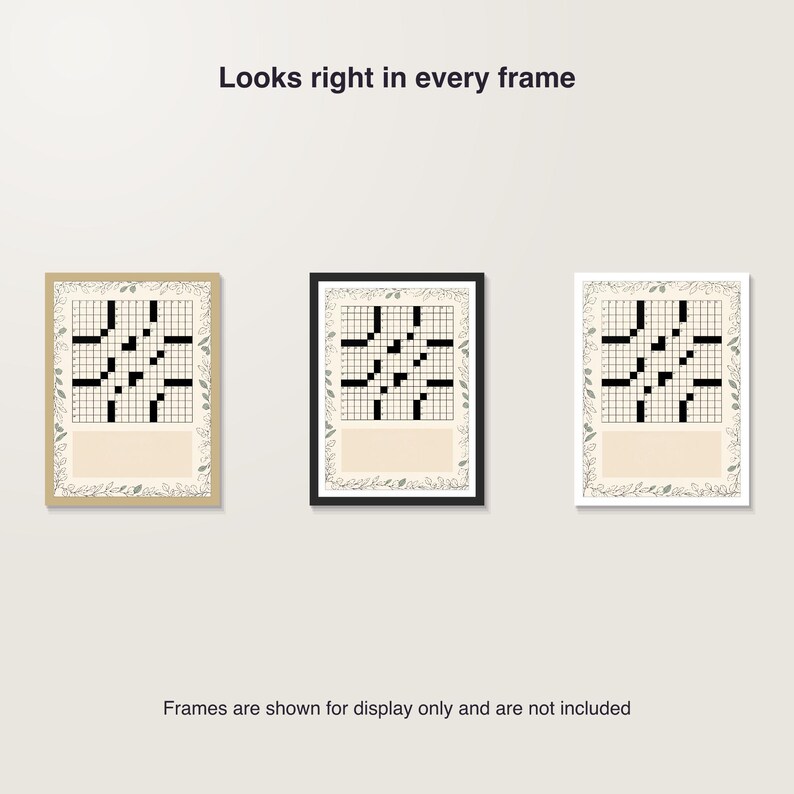 custom crossword puzzle wedding gift, personalized crossword print for couple, printable PDF 30 x 40 cm image 7